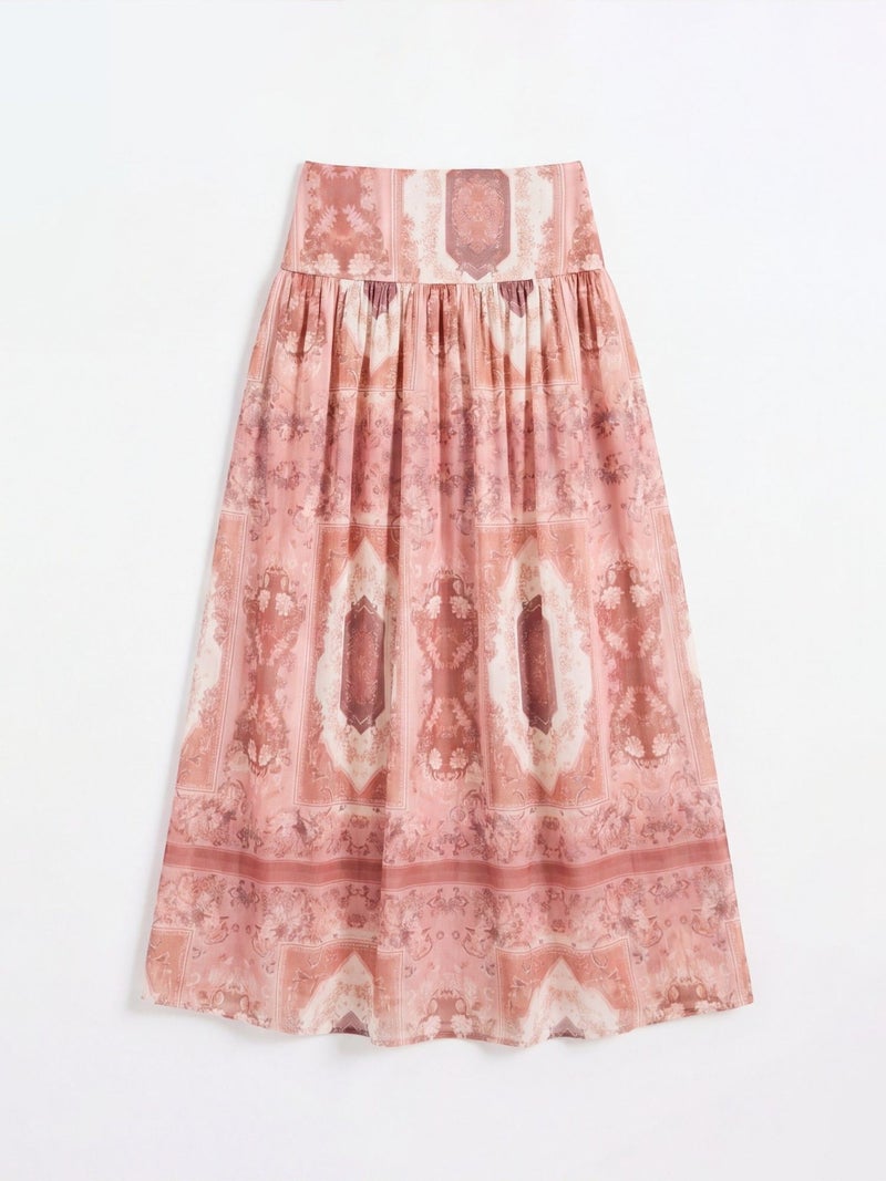 HICCUP Patterned High Waist Midi Skirt - Image 4