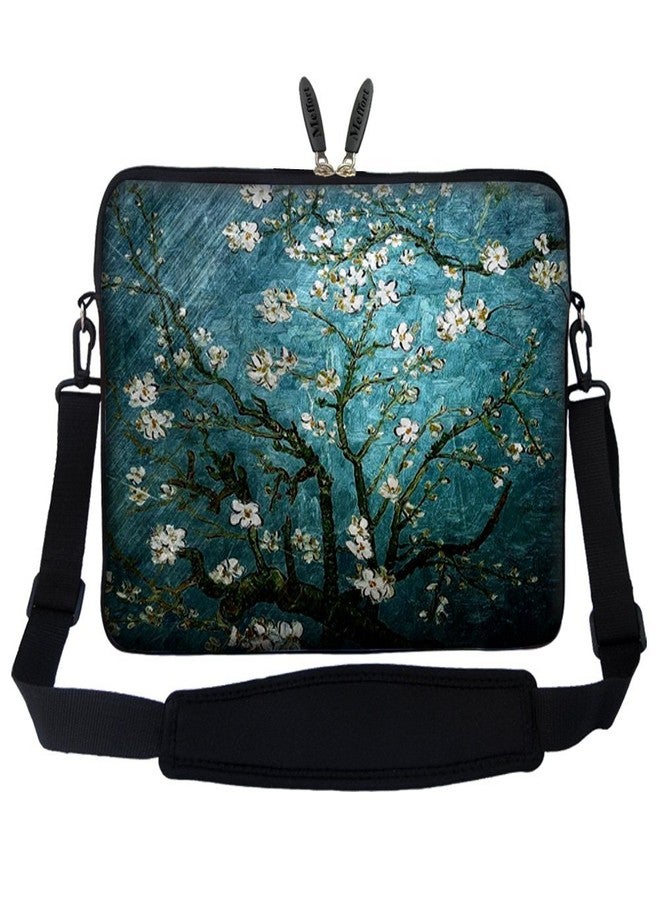 Meffort Inc 14 14.1 Inch Neoprene Laptop Sleeve Bag Carrying Case with Hidden Handle and Adjustable Shoulder Strap (Vincent Van Gogh Almond Blossom) - Image 1