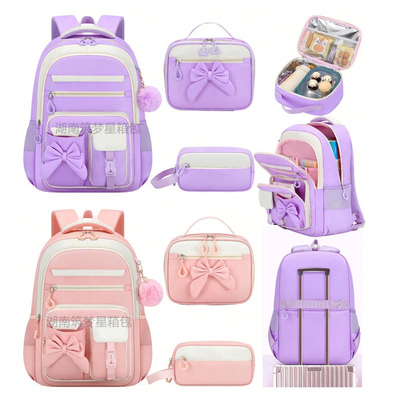 Kids School Backpack Large Capacity Spine Protection 3-Piece Set - Image 2