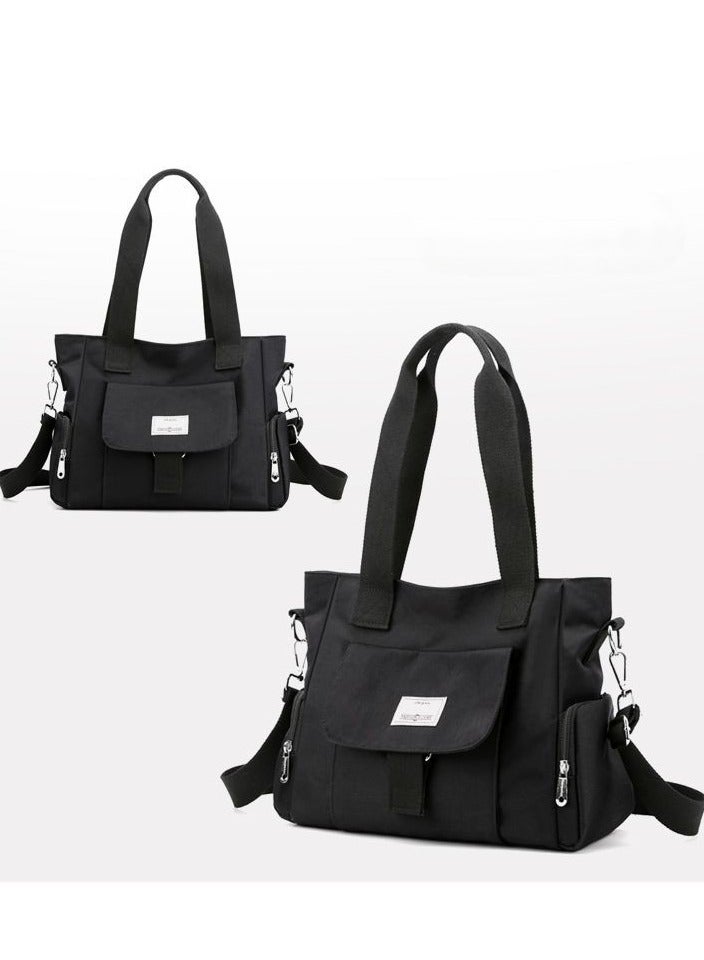 New Casual Canvas European and American Women's Shoulder Bag Solid Color Trendy Women's Bag Handbag - Image 2