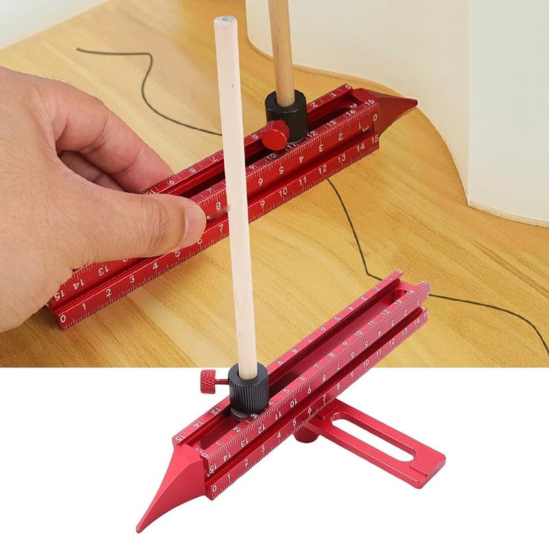 مسطرة توجيهية رباعية الجوانب من سبائك الألومنيوم مع تثبيت قابل للتعديل بالامتصاص المغناطيسي أداة تحديد النجار - Image 4