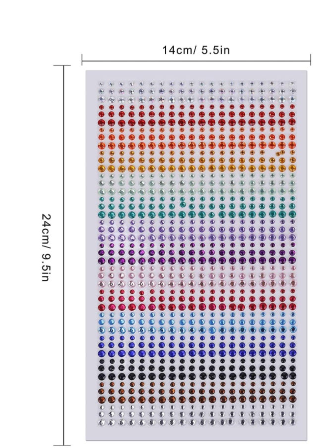KHAJUL Crystal Rhinestone Stickers 15 Colors Kids DIY Embellishment Self Adhesive Jewels Sticker Colorful Diamond  - Image 2