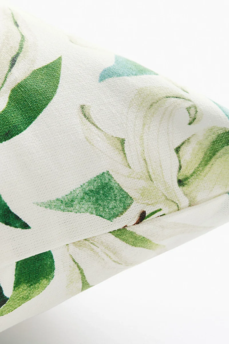 اتش اند ام غطاء وسادة من القطن المنقوش