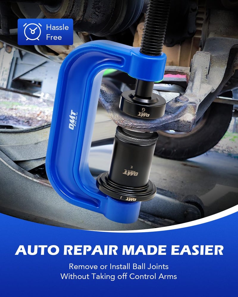 Orion Motor Tech Ball Joint Press Kit, 21pc Master Ball Joint Removal Tool, Upper and Lower Ball Joint Remover with C Frame, Heavy Duty Brake Anchor Pin U Joint Ball Joint Press Tool for 2WD 4WD Cars - Image 5