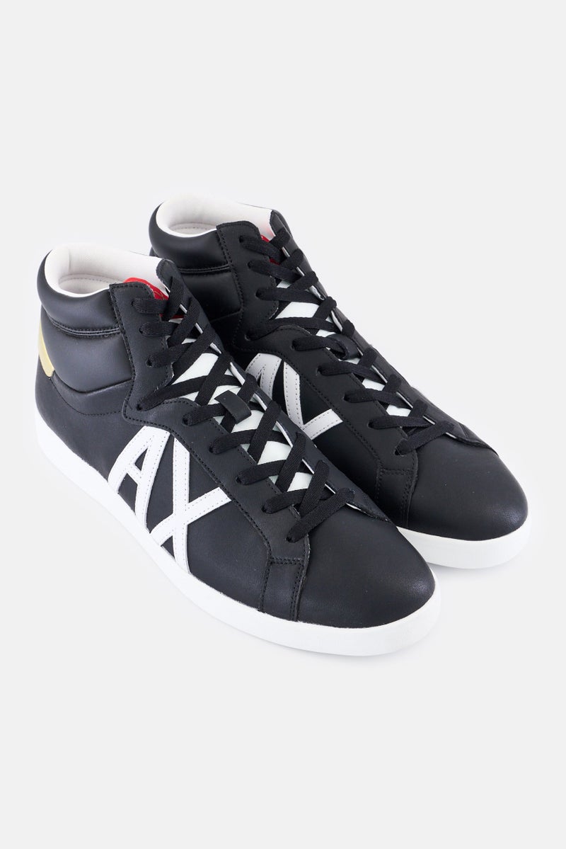 armani AX Armani Exchange Men Brand Logo Lace Up Casual Shoes, Black - Image 2
