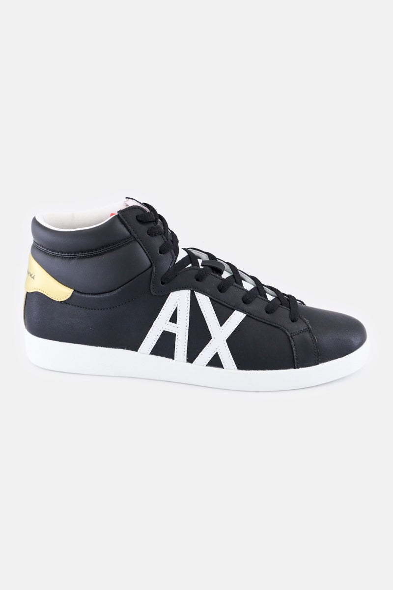 armani AX Armani Exchange Men Brand Logo Lace Up Casual Shoes, Black - Image 3