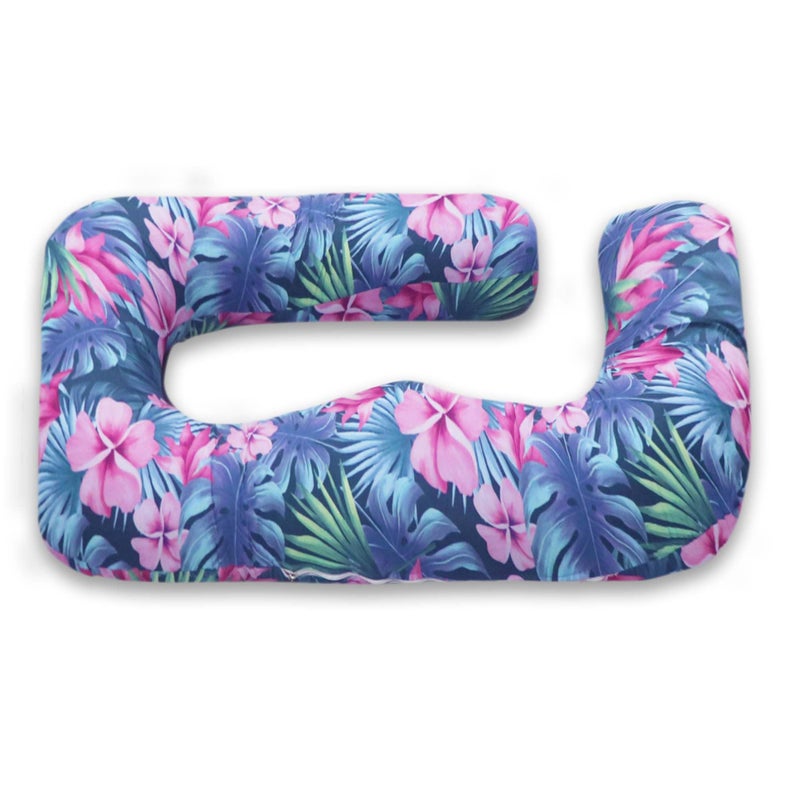 COOZLY G Shape Belly Back Pregnancy Pillow | G Shape Maternity Pillow with 100% Cotton Removable Covers | G Pregnancy Sleeping Pillow (Tropika) - Image 4