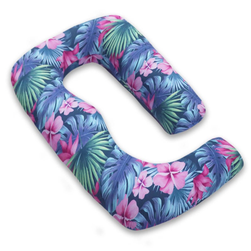 COOZLY G Shape Belly Back Pregnancy Pillow | G Shape Maternity Pillow with 100% Cotton Removable Covers | G Pregnancy Sleeping Pillow (Tropika) - Image 3