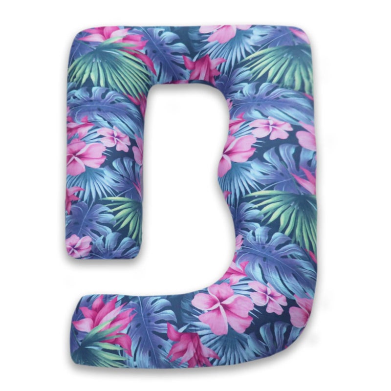 COOZLY G Shape Belly Back Pregnancy Pillow | G Shape Maternity Pillow with 100% Cotton Removable Covers | G Pregnancy Sleeping Pillow (Tropika) - Image 1