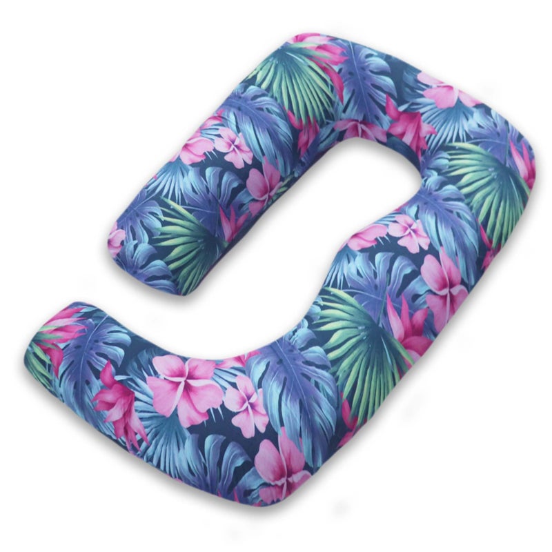 COOZLY G Shape Belly Back Pregnancy Pillow | G Shape Maternity Pillow with 100% Cotton Removable Covers | G Pregnancy Sleeping Pillow (Tropika) - Image 2