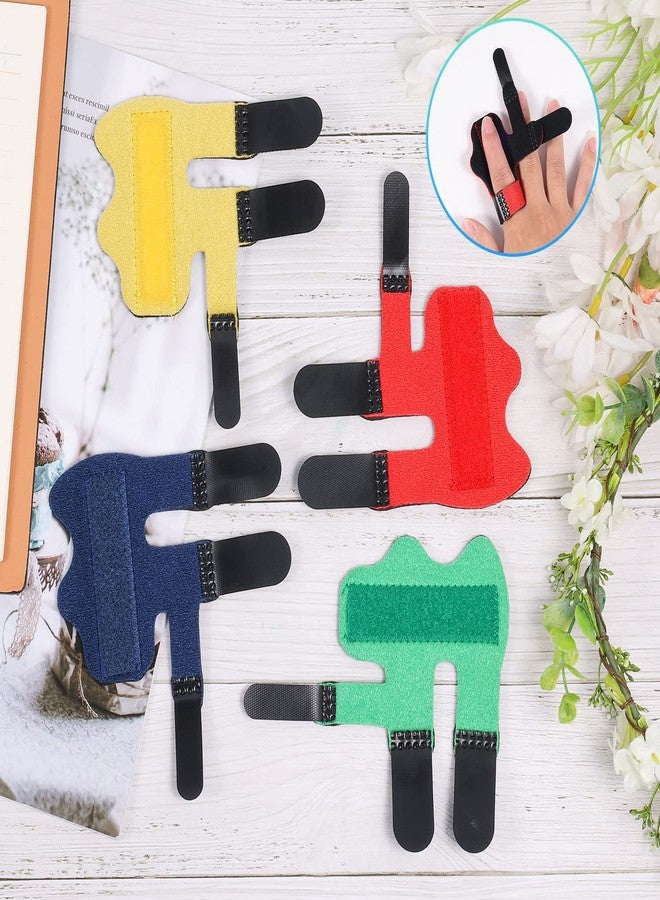 AIEX 4pcs Finger Splints, Soft Fabric Upgraded Splints Finger Brace for Arthritis Broken Finger Protection Pain Relief Broken Fingers Straightening (4 Colors) - Image 3