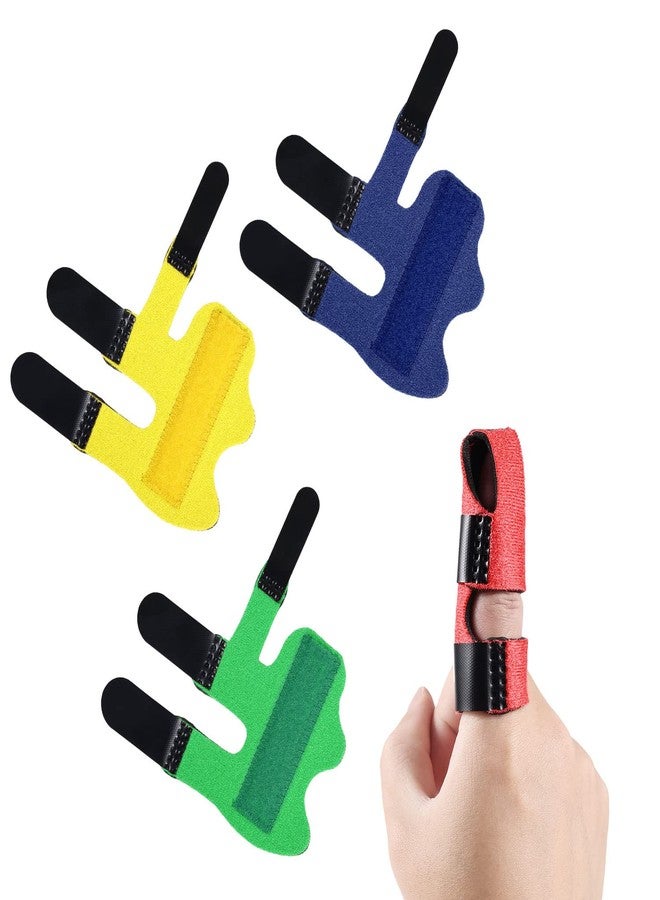 AIEX 4pcs Finger Splints, Soft Fabric Upgraded Splints Finger Brace for Arthritis Broken Finger Protection Pain Relief Broken Fingers Straightening (4 Colors) - Image 1