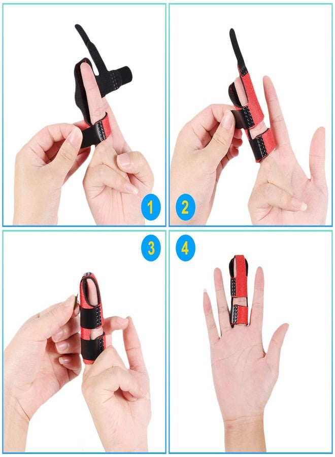 AIEX 4pcs Finger Splints, Soft Fabric Upgraded Splints Finger Brace for Arthritis Broken Finger Protection Pain Relief Broken Fingers Straightening (4 Colors) - Image 5