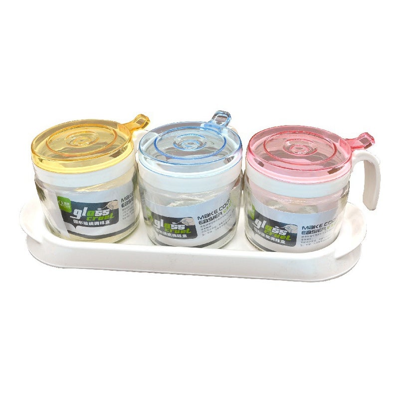 Kitchen Seasoning Box 3 Glass Seasoning Box Salt Jar Clear Round Seasoning Bottle Suit With Spoon Seasoning Jar - Image 5