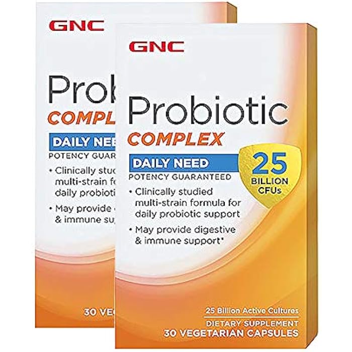 GNC Probiotic Complex Daily Need with 25 Billion CFUs, Twin Pack, 30 Capsules per Bottle, Daily Probiotic Support - Image 1