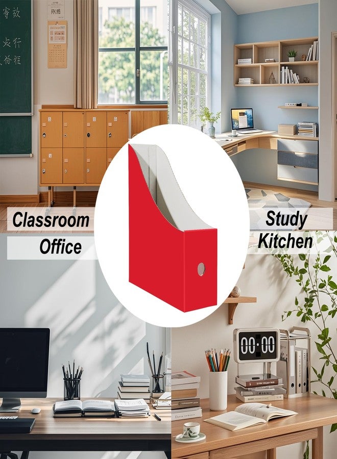 Limitliho Magazine File Folder Holder for Desk, Book Bins for Classroom Library,Office,Home, 10.6" H x 10.2" L x 3.5" W in Cardboard Paper Organizer (Six color, 6 Pack) - Image 4