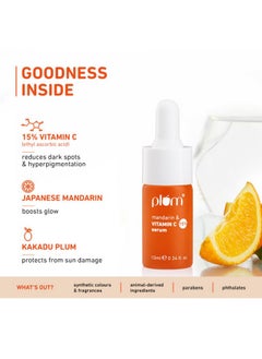 Plum 15% Vitamin C Face Serum For Glowing Skin | Reduces Dark Spots | For Dull Skin | With Mandarin | Beginner Friendly For All Skin Types | 100% Vegan | 10 Ml  - Image 3