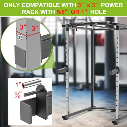 Kipika Safety Spotter Arms for 3" x 3" Power Racks with 5/8" & 1" Holes - Heavy Duty Barbell Safety Catches with Rubber Pad - Adjustable and Easy to Install - Set of 2 - Image 3