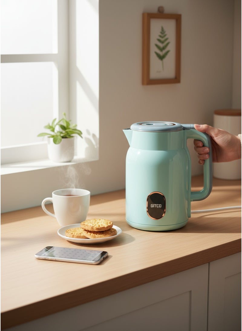 جيتكو غلاية كهربائية بسعة 2 لتر، مصنوعة من مادة PP مزدوجة الجدار، مع إيقاف تلقائي، غليان سريع وحماية من الجفاف، قاعدة دوارة 360°، ضوء LED موديل GK2003 - Image 3