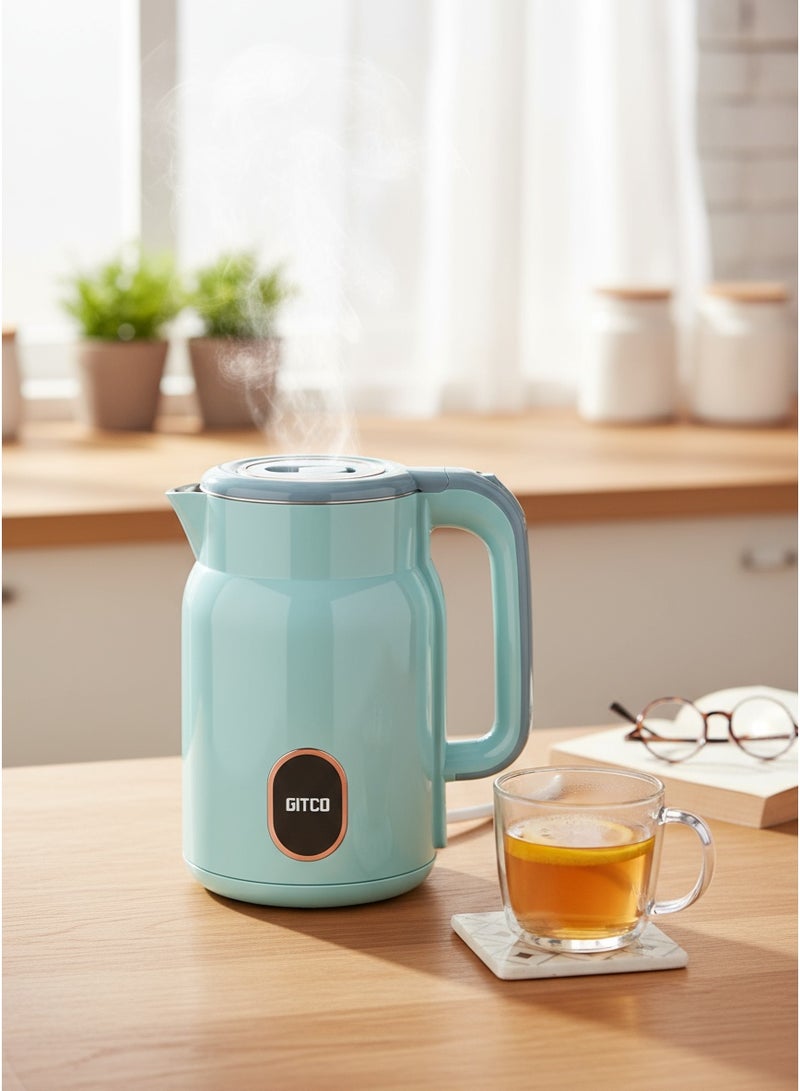 جيتكو غلاية كهربائية بسعة 2 لتر، مصنوعة من مادة PP مزدوجة الجدار، مع إيقاف تلقائي، غليان سريع وحماية من الجفاف، قاعدة دوارة 360°، ضوء LED موديل GK2003 - Image 2