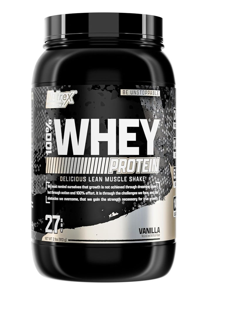 Nutrex Research Premium 100% Whey Protein Blend for Optimal Muscle Growth Vanilla 27 servings 2 lbs 913 g  - Image 1