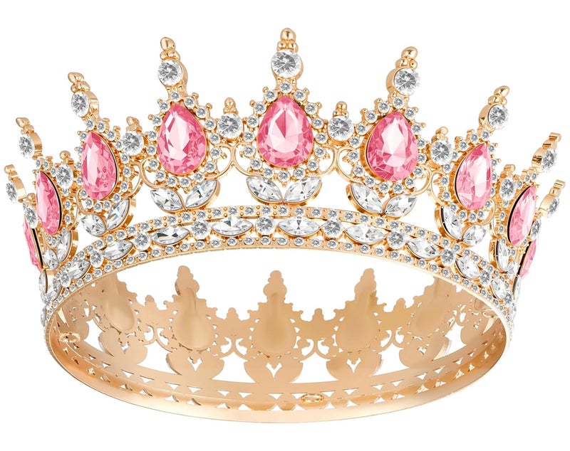 Papoopy Crown for Women, Queen Crown Tiara for Princess Party (Pink) - Image 1