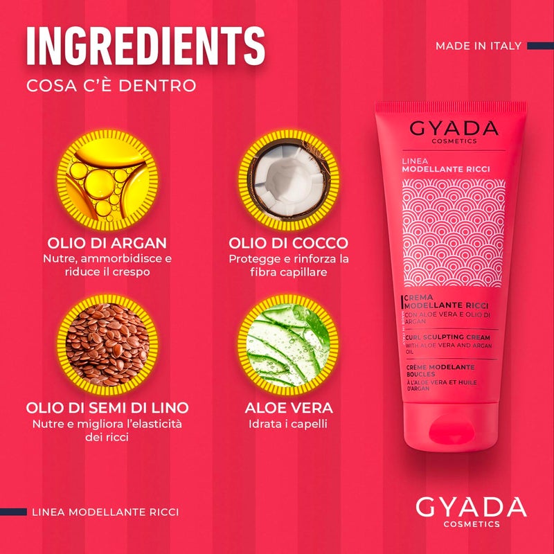 GYADA COSMETICS كريم تحديد التجاعيد من GYADA - منتج تصفيف يترك على الشعر المجعد والمموج مع تحكم في التجعد وزيت الأرجان المغربي - تركيبة نباتية وخضراء - خالية من القسوة - 6.76 fl oz - Image 5