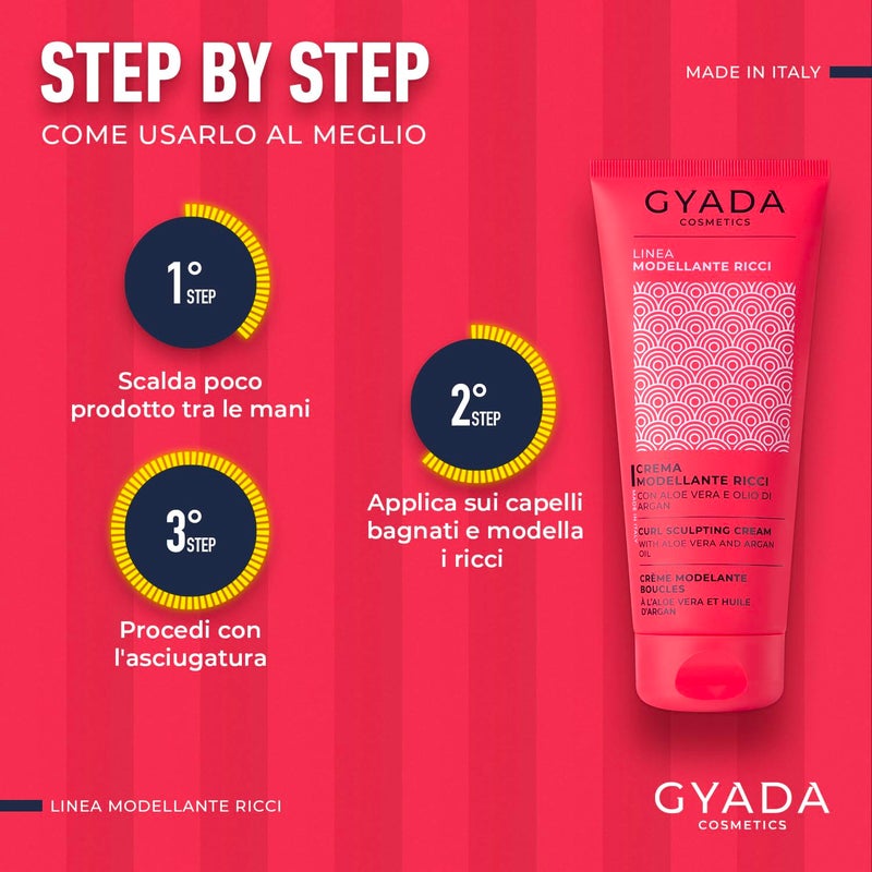 GYADA COSMETICS كريم تحديد التجاعيد من GYADA - منتج تصفيف يترك على الشعر المجعد والمموج مع تحكم في التجعد وزيت الأرجان المغربي - تركيبة نباتية وخضراء - خالية من القسوة - 6.76 fl oz - Image 3