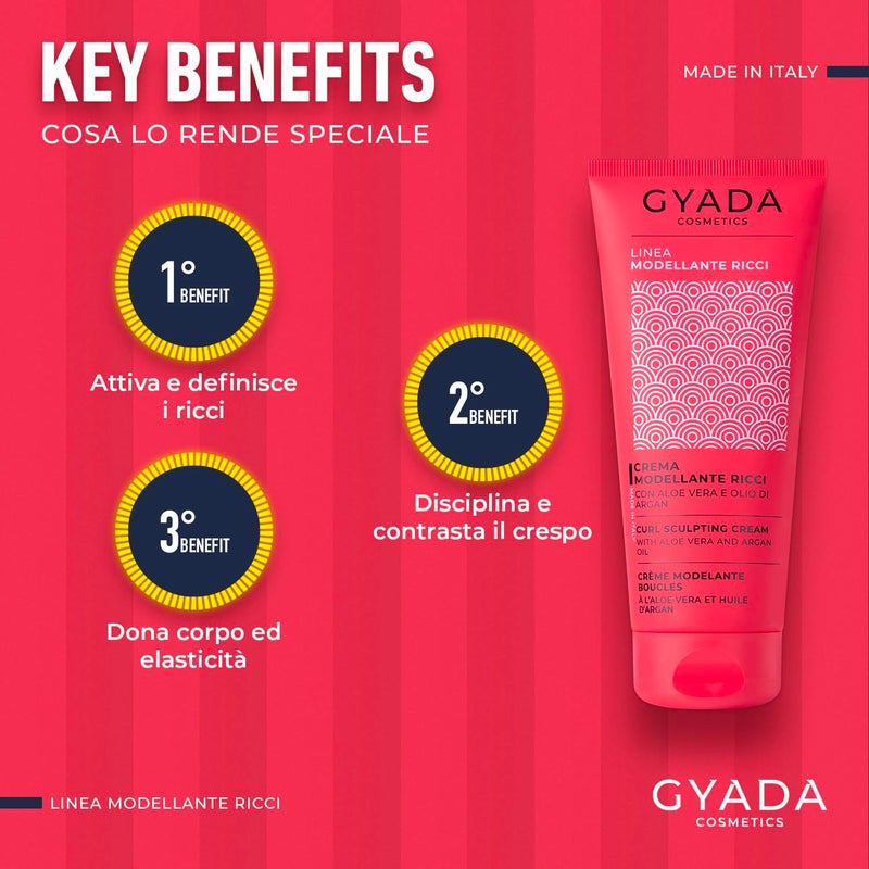 GYADA COSMETICS كريم تحديد التجاعيد من GYADA - منتج تصفيف يترك على الشعر المجعد والمموج مع تحكم في التجعد وزيت الأرجان المغربي - تركيبة نباتية وخضراء - خالية من القسوة - 6.76 fl oz - Image 2