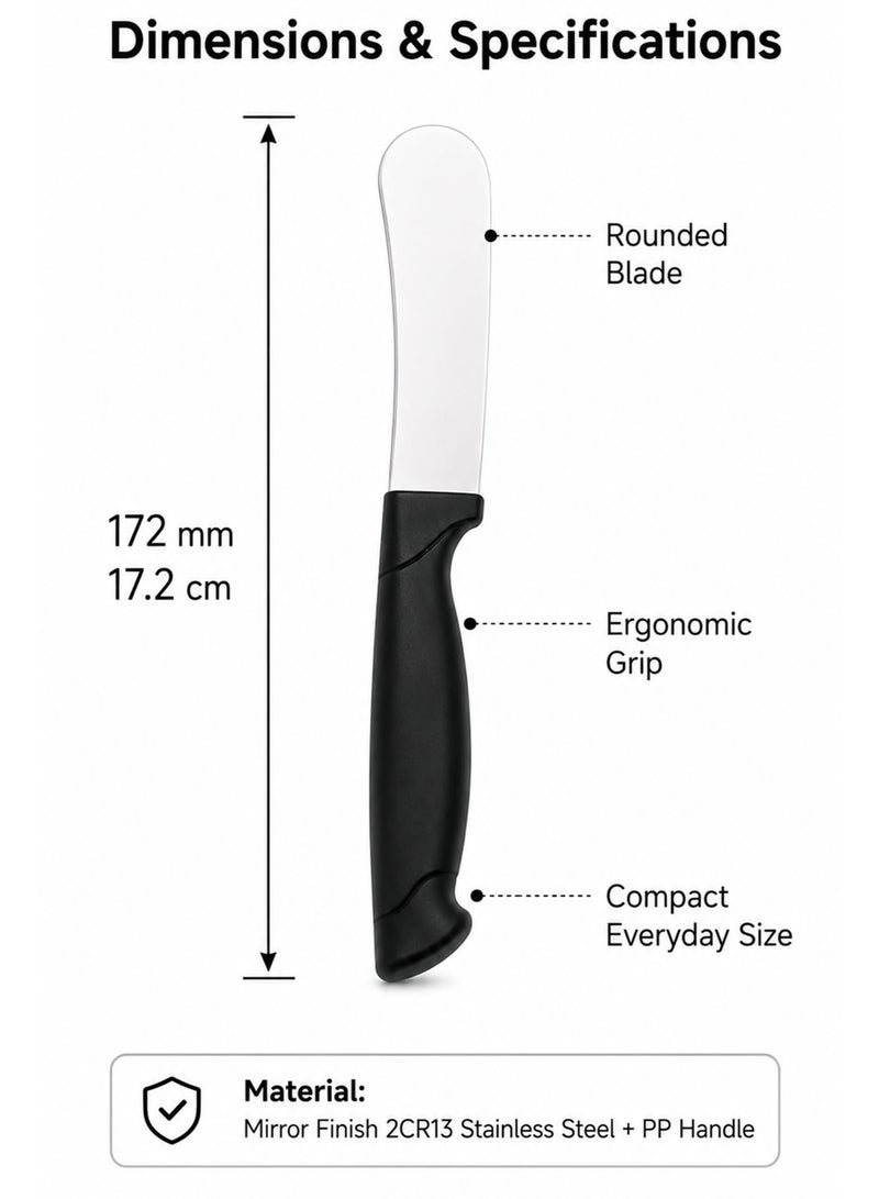 Stainless Steel Butter Knife & Cheese Spreader, Multipurpose Butter Spreader for Cold Butter, Soft & Hard Cheese, Jam and Cream, Ergonomic Handle (17.2cm) - Image 5