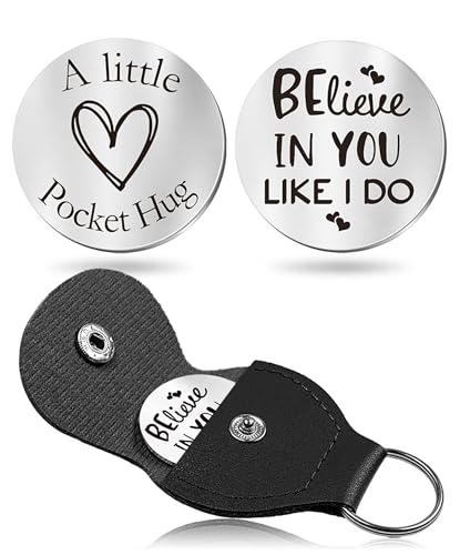 CINDYHE Pocket Hug Token keychain Gifts for Men Women Him Her Dad Mom Son Daughter Brothers Sisters Teacher Boy Girl Friends (Believe in you like i do) - Image 1
