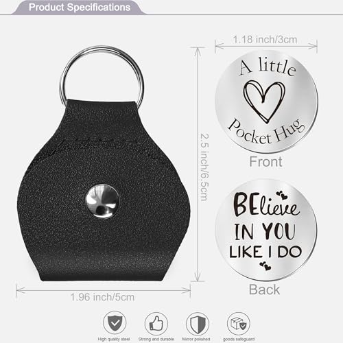 CINDYHE Pocket Hug Token keychain Gifts for Men Women Him Her Dad Mom Son Daughter Brothers Sisters Teacher Boy Girl Friends (Believe in you like i do) - Image 2