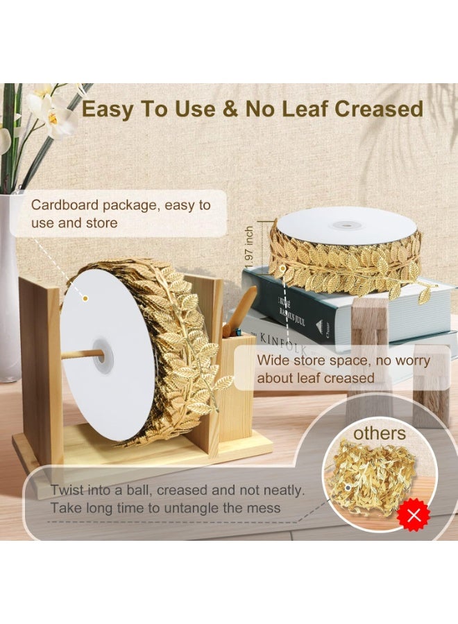 سونسر شريط أوراق بطول 120 قدمًا، أوراق كرمة صناعية، شريط زينة، نباتات الغابة البرية، نباتات خضراء للزفاف، أكاليل الزهور المنزلية، والحرف اليدوية (ذهبي) - Image 4