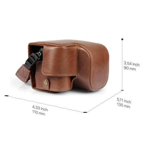 MegaGear Mega Gear Genuine Leather Camera Case for Sony Alpha a6700 1650mm Stylish and Protective Brown - Image 3