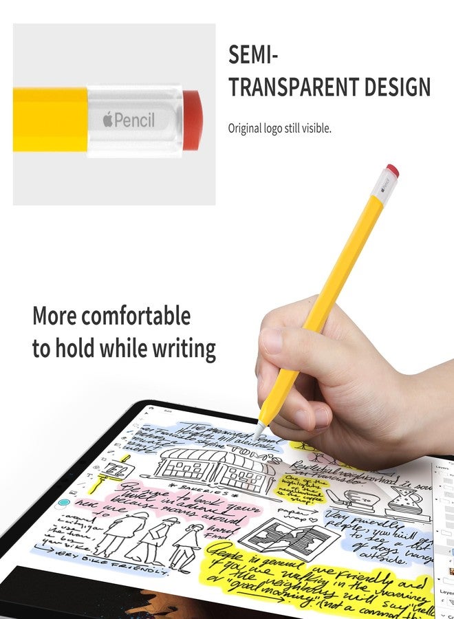 ELETIUO Silicone Case Compatible with Apple Pencil (USB-C),Protective Holder Grip Sleeve with Cap,Anti-Slip Cover Supports Magnetic Compatible with Apple Pencil 3rd Generation,Vintage Yellow - Image 5