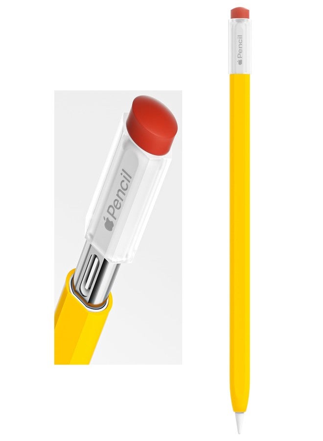 ELETIUO Silicone Case Compatible with Apple Pencil (USB-C),Protective Holder Grip Sleeve with Cap,Anti-Slip Cover Supports Magnetic Compatible with Apple Pencil 3rd Generation,Vintage Yellow - Image 1