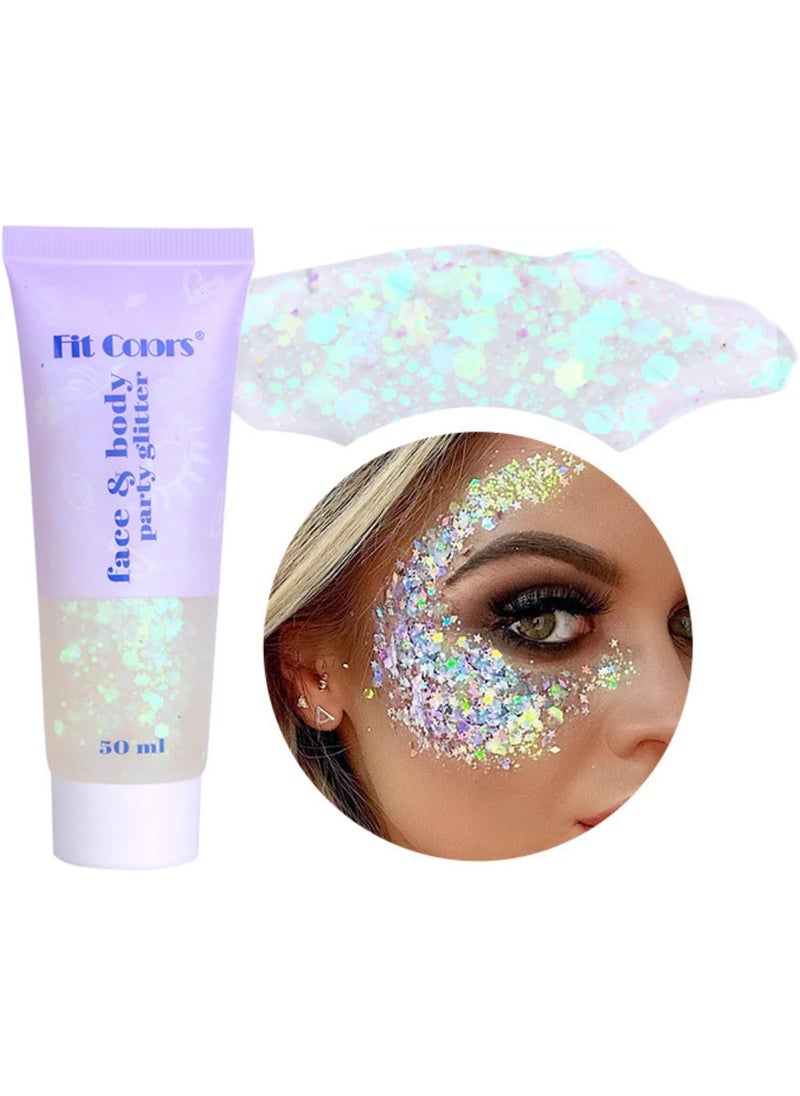 Corleone - Corleone Body Glitter, Holographic Face Glitter Gel for Women Girls, Waterproof Shimmer Liquid Glitter Eyeshadow for Rave Festival Party - Image 1