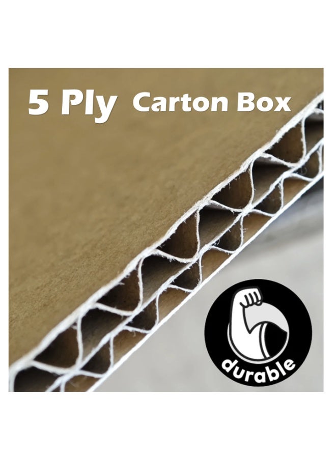 Houzi 10 Pack Recyclable Corrugated Cardboard Moving Boxes 45 x 45 x 45 cm Brown Carton 5 Ply 25kg capacity - Image 5