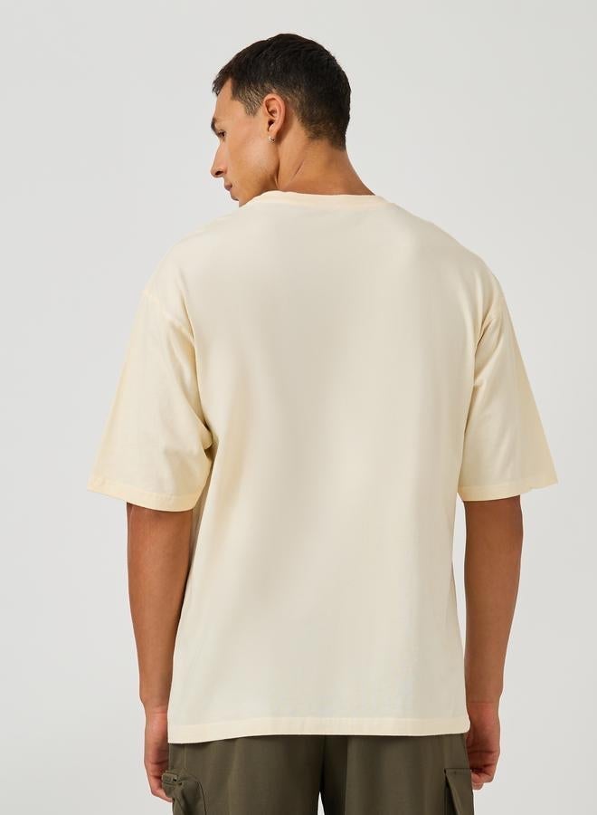 ستايلي تي شيرت قطن بقصة بوكسي بطبعة شمس ستايلي - Image 4