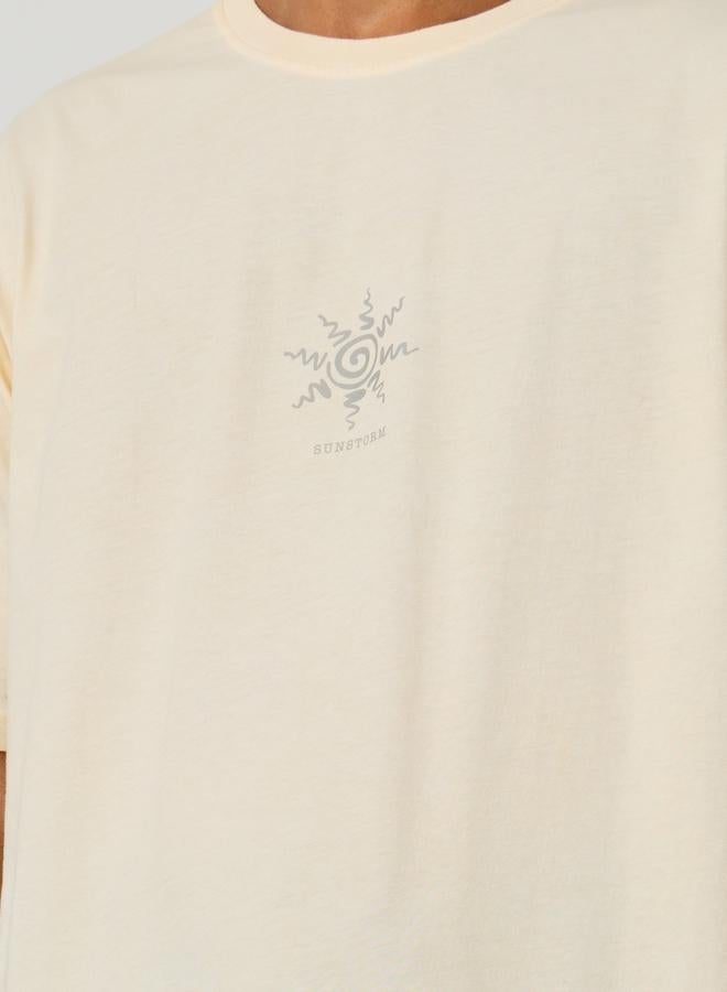 ستايلي تي شيرت قطن بقصة بوكسي بطبعة شمس ستايلي - Image 3