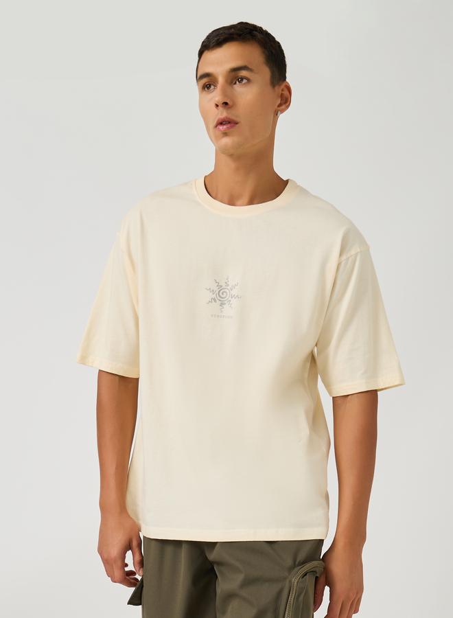 ستايلي تي شيرت قطن بقصة بوكسي بطبعة شمس ستايلي - Image 1