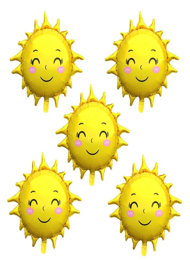 OHLIGEI 5PCS 30Inch Sun Foil Balloons Sun Mylar Balloons for Boys Girls Summer Themed Party Birthday Decorations - Image 1