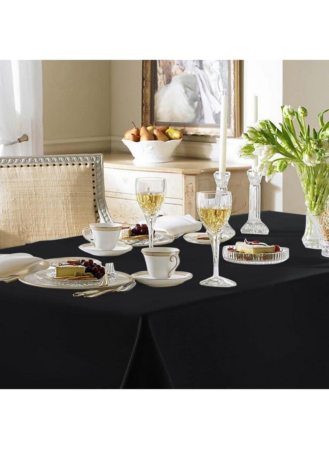 Fitable Black Rectangle Tablecloths for 6 Foot Tables, 6 Pack - 70 x 108 Inches - Stain Resistant and Washable Table Clothes, Polyester Fabric Table Covers for Wedding, Party, Banquet, Buffect - Image 2