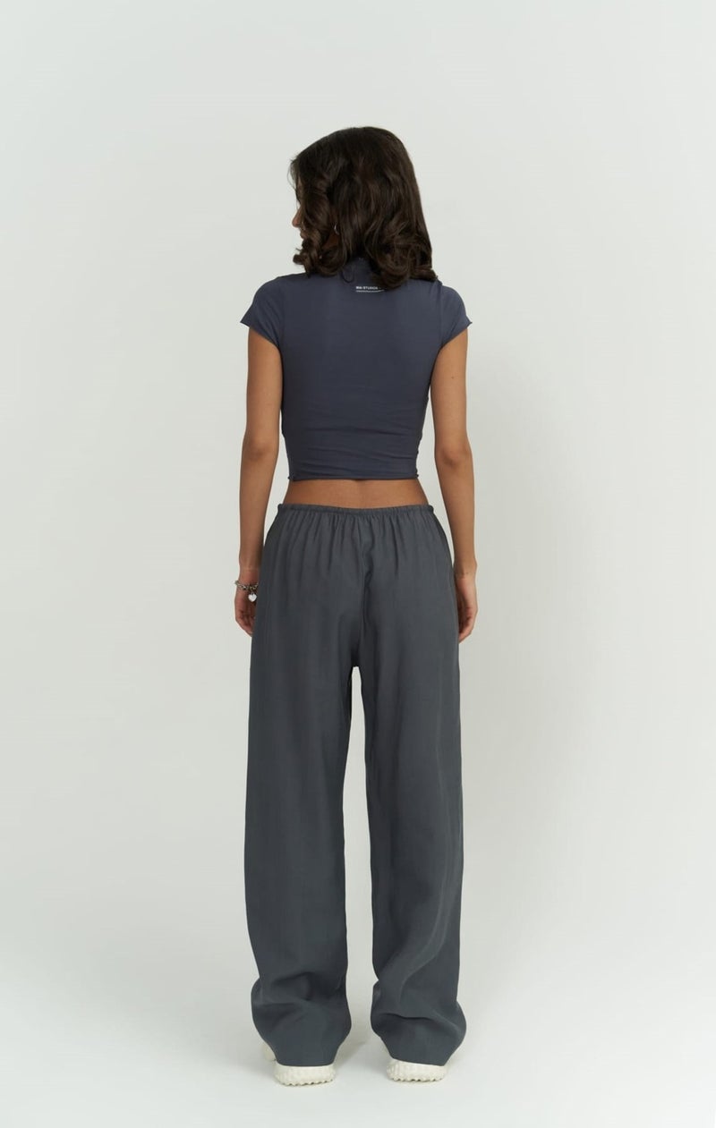 Mai Collection Toppin Anthracite Combed Cotton Crop  - Image 3