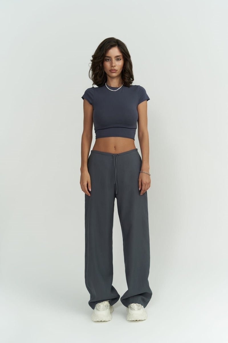 Mai Collection Toppin Anthracite Combed Cotton Crop  - Image 2