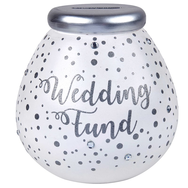 Pot of Dreams Hand Painted Wedding Fund Save And Smash Handcrafted Ceramic Money Box  Eco Freindly  Recyclable Piggy Bank  Decorative Gift and Save for Wedding  Honeymoon  One Size