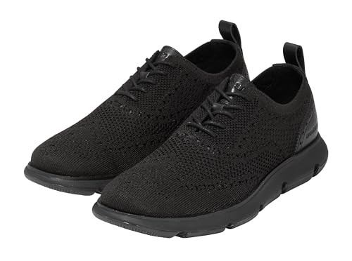 Cole Haan 4.Zerogrand Stitchlite Men's Oxford Shoes, Lightweight Breathable Knit, Modern Casual Style, Lace-Up Design, Black Knit/Black - 10 - Image 1