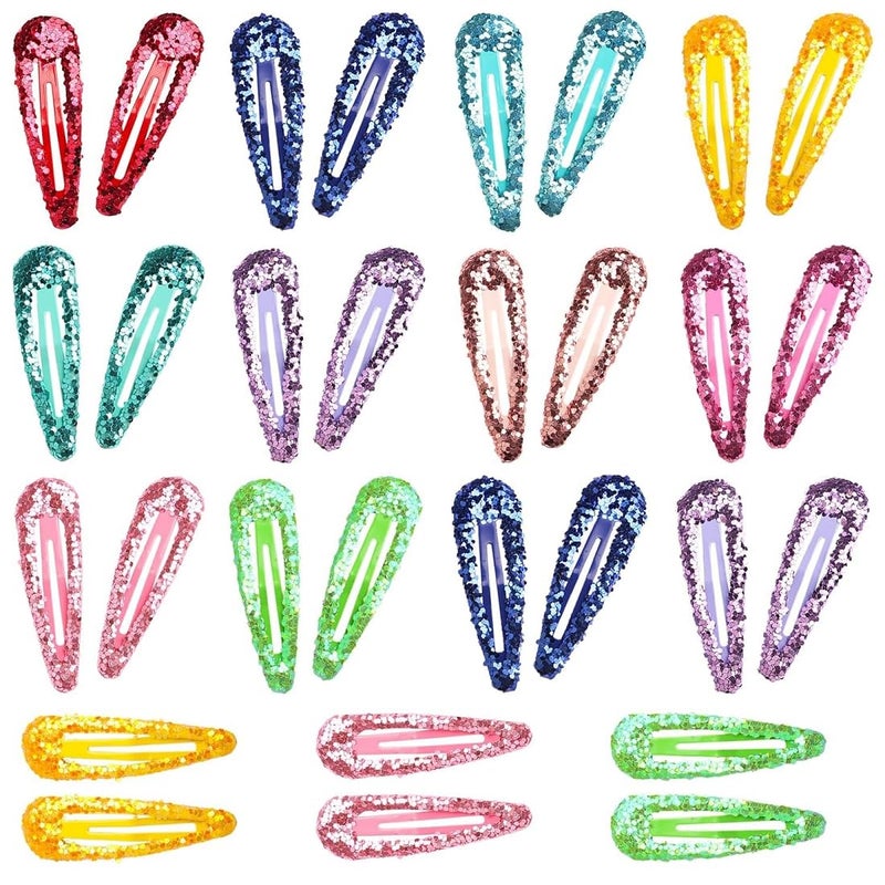 Rinpoche 8 Pcs Small Multicolored Glitter Tic Tac Clips Designer Shiny TicTac Hair Pins Glossy Metal Pins Hair Clip Pins TikTak Clip Pin For Women Stylish Hair Accessories Hair Styling Tool Tik Tak Clips 4 Pairs - Image 1