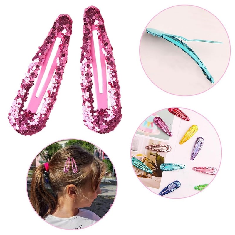 Rinpoche 8 Pcs Small Multicolored Glitter Tic Tac Clips Designer Shiny TicTac Hair Pins Glossy Metal Pins Hair Clip Pins TikTak Clip Pin For Women Stylish Hair Accessories Hair Styling Tool Tik Tak Clips 4 Pairs - Image 4