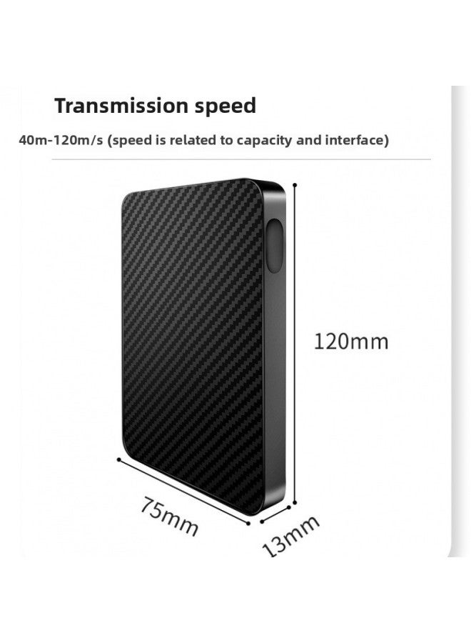 Mobile Hard Disk Mobile Mechanical Hard Disk USB3.0 Mobile Hard Disk Large Capacity External Hard Disk Data Cable-Capacity:80g Mechanical Version-【fengya Black】-Interface:Original Cable + Storage Bag - Image 2